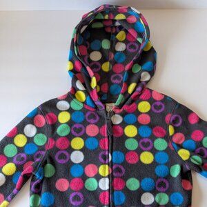 Old Navy Black Rainbow Dot Fleece Hoodie 🌈 Hearts! | Size S (The Perfect 6/7)